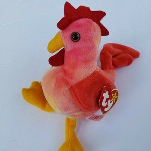 STRUT Rooster Chicken TY Beanie Baby 7"